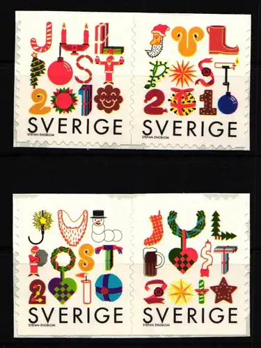 Schweden 2782-2785 postfrisch Weihnachten #IK585