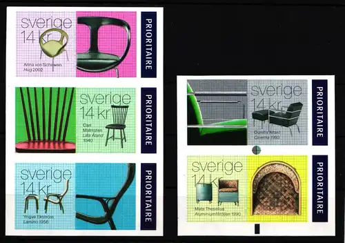 Schweden 3010-3014 postfrisch Schwedisches Design Stühle #IK718