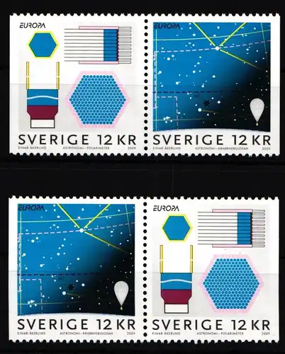Schweden 2687-2688 Di/Dr postfrisch Astronomie #IK536