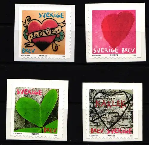 Schweden 2516–2519 postfrisch Grußmarken Herzen #IK549