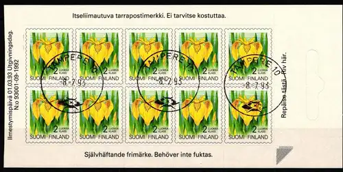 Finnland 1199 gestempelt Folienblatt Blumen Gelbe Schwertlilie #IQ504
