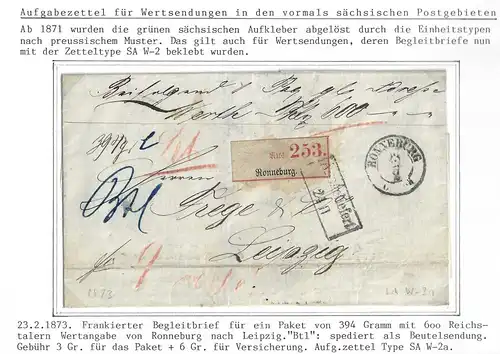 Deutsches Reich Paketbegleitbrief aus Ronneburg mit Aufgabezettel #IB905