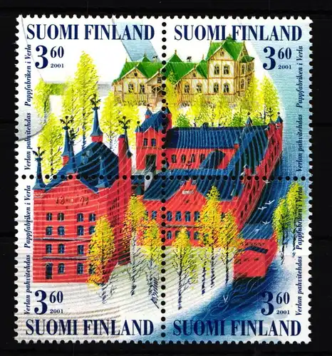 Finnland 1562-1565 postfrisch Viererblock UNESCO-Welterbe Sägemühle Verla #IK794