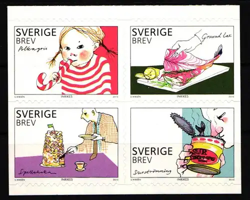 Schweden 2775-2778 postfrisch Viererblock Schwedische Delikatessen #IK582