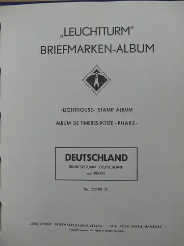 BRD Bund/ Berlin Sammlung mit Anfängen im Leuchtturm Vordruckalbum #LX134