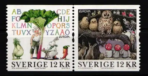Schweden 2733-2734 postfrisch Paar Illustrationen Kinderbücher #IK560