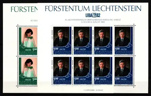 Liechtenstein 797 und 798 postfrisch Kleinbogensatz / LIBA´82 #IH742