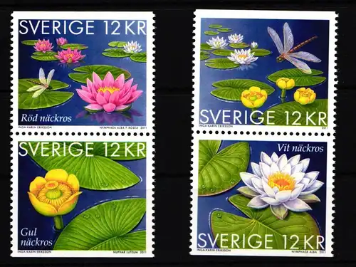 Schweden 2826–2829 postfrisch Blumen Seerosen #IK619