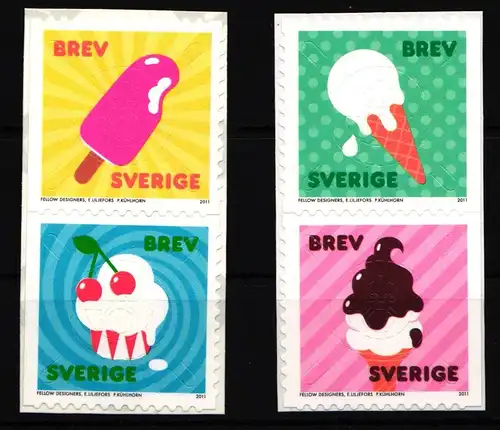 Schweden 2822-2825 postfrisch selbstklebend Eis am Stiel #IK615