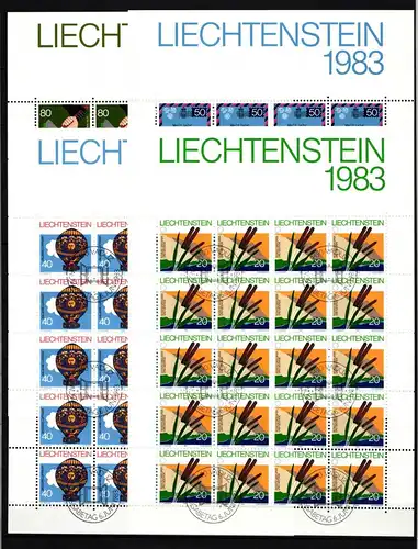 Liechtenstein 824-827 gestempelt Kleinbogensatz mit Ersttagsstempel #IH760