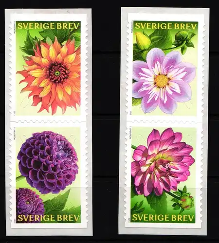 Schweden 2945-2948 postfrisch selbstklebend Blumen Dahlien #IK691