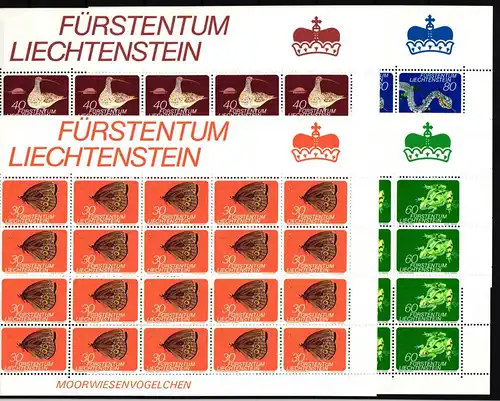 Liechtenstein 591-594 postfrisch Kleinbogensatz / Tiere #IH791