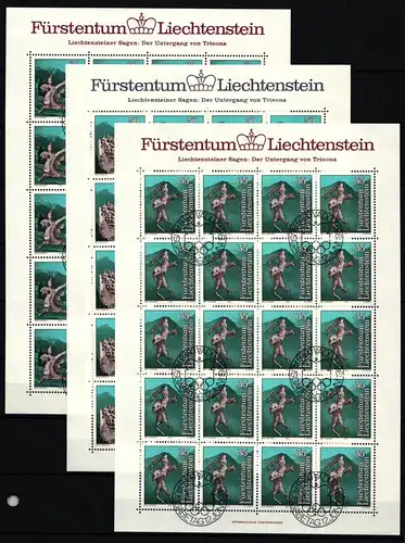 Liechtenstein 843-845 gestempelt Kleinbogensatz mit Ersttagsstempel #IH772