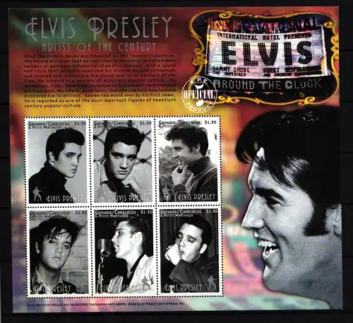 Grenada Carriacou 2982-2987 postfrisch Kleinbogen / Musiker #IH663