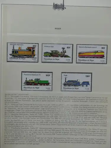 Motiv Eisenbahn-Briefmarken Sammlung im Sieger Vordruckalbum #LX209