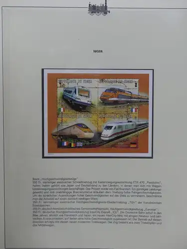 Motiv Eisenbahn-Briefmarken Sammlung im Sieger Vordruckalbum #LX209