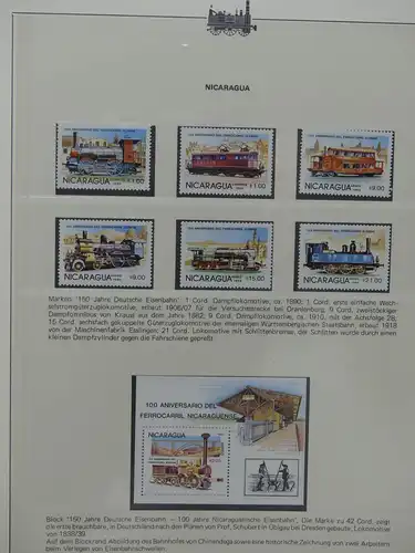 Motiv Eisenbahn-Briefmarken Sammlung im Sieger Vordruckalbum #LX209