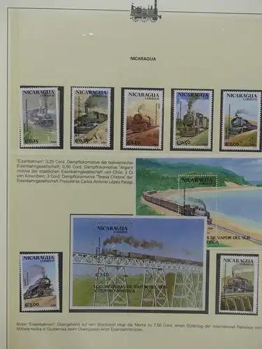 Motiv Eisenbahn-Briefmarken Sammlung im Sieger Vordruckalbum #LX209