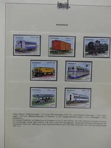 Motiv Eisenbahn-Briefmarken Sammlung im Sieger Vordruckalbum #LX209