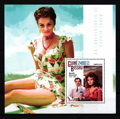 Guinea Bissau Block 1308 postfrisch Schauspieler #IH673