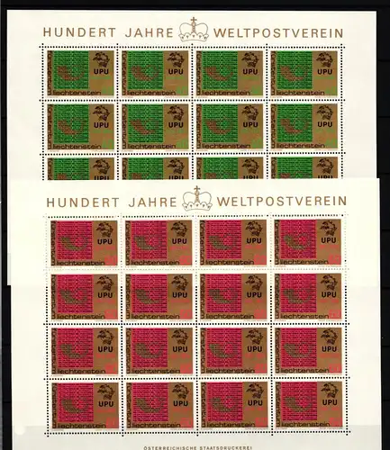 Liechtenstein 607 und 608 postfrisch Kleinbogensatz / UPU #IH799