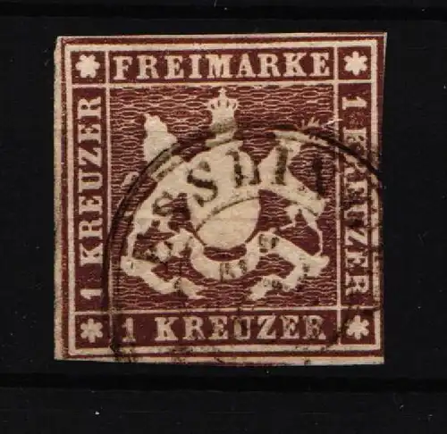 Württemberg 6 c gestempelt signiert H. Krause #IS123