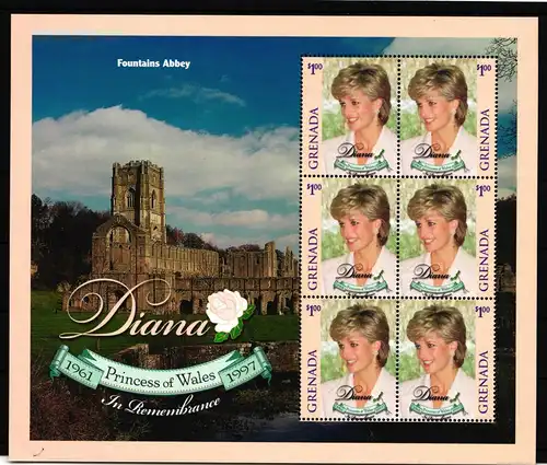 Grenada 3762 postfrisch Kleinbogen Lady Diana #IQ703