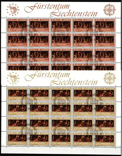Liechtenstein 866 und 867 gestempelt Kleinbogensatz mit Ersttagsstempel #IH783