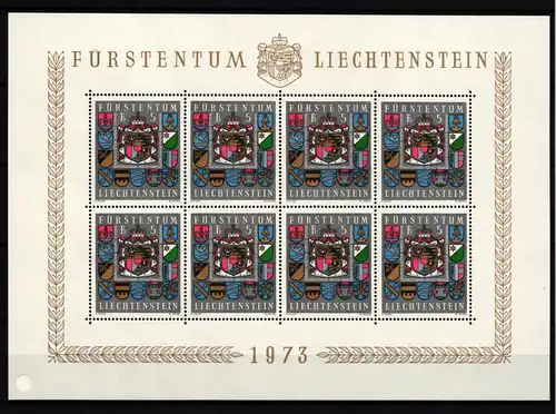 Liechtenstein 590 postfrisch Kleinbogen / Wappen #IH790