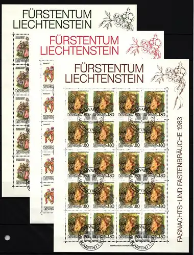 Liechtenstein 818-820 gestempelt Kleinbogensatz mit Ersstagsstempel #IH754
