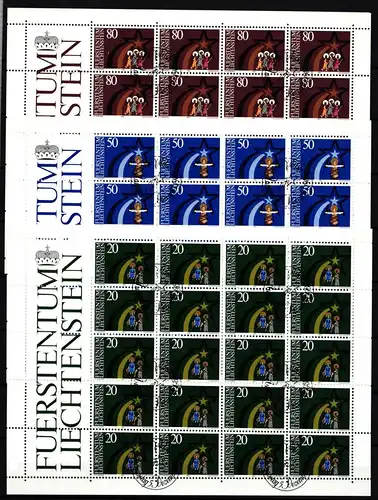 Liechtenstein 831-833 gestempelt Kleinbogensatz mit Ersttagsstempel #IH764