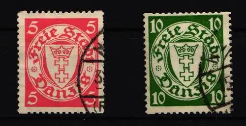 Danzig 193 D-194 D gestempelt Rollenzähnung #IS336