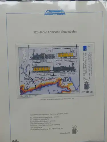 Motiv Eisenbahn-Briefmarken Sammlung im Sieger Vordruckalbum #LX207