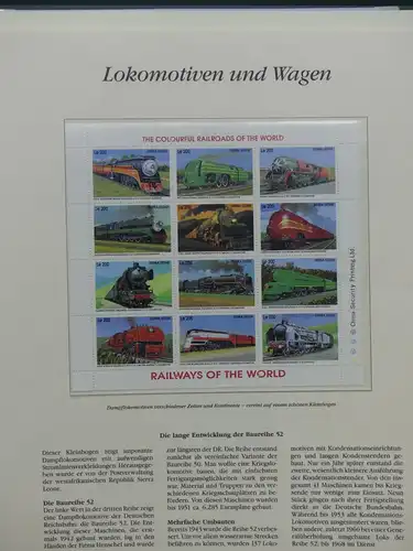 Motiv Eisenbahn-Briefmarken Sammlung im Sieger Vordruckalbum #LX207