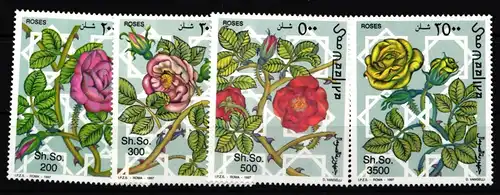 Somalia 653-656 postfrisch Natur Blumen Rosen #IQ750