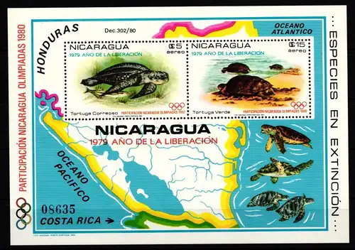 Nicaragua Block 114 postfrisch Olympia 1980 #IQ621