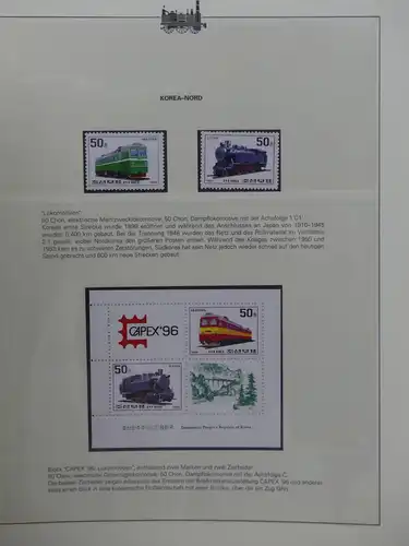 Motiv Eisenbahn-Briefmarken Sammlung im Sieger Vordruckalbum #LX218
