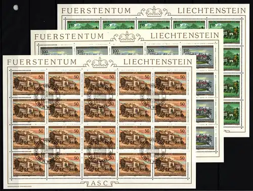 Liechtenstein 868-870 gestempelt Kleinbogensatz mit Ersttagsstempel #IH785