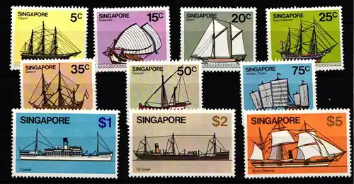 Singapur 343-354 postfrisch Schifffahrt Schiffe #IQ627