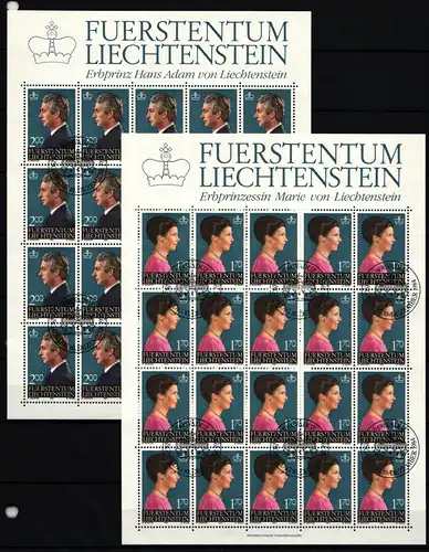 Liechtenstein 864 und 865 gestempelt Kleinbogensatz mit Ersttagsstempel #IH780