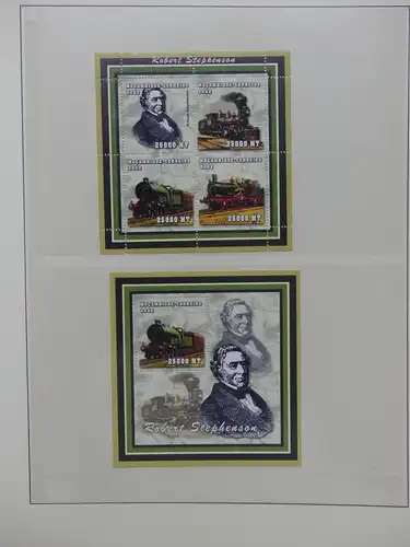 Motiv Eisenbahn-Briefmarken Sammlung im Sieger Vordruckalbum #LX199