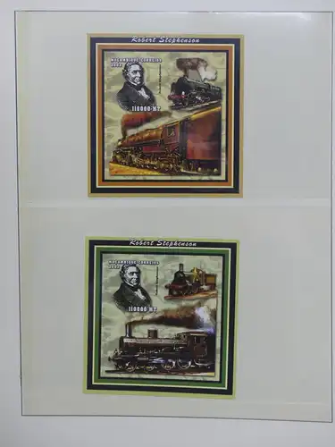 Motiv Eisenbahn-Briefmarken Sammlung im Sieger Vordruckalbum #LX199