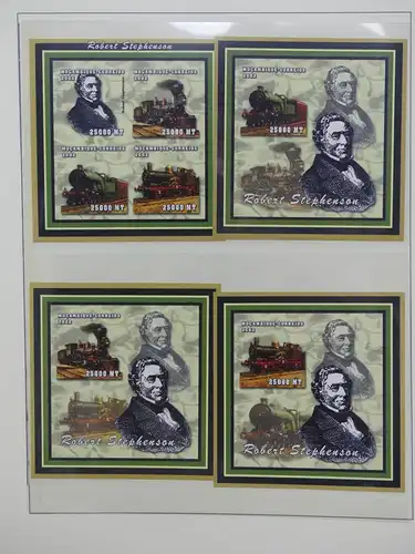 Motiv Eisenbahn-Briefmarken Sammlung im Sieger Vordruckalbum #LX199