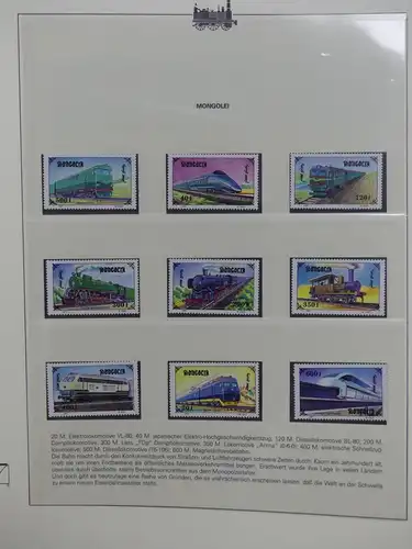 Motiv Eisenbahn-Briefmarken Sammlung im Sieger Vordruckalbum #LX199