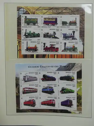 Motiv Eisenbahn-Briefmarken Sammlung im Sieger Vordruckalbum #LX199