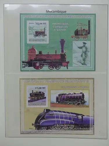 Motiv Eisenbahn-Briefmarken Sammlung im Sieger Vordruckalbum #LX199