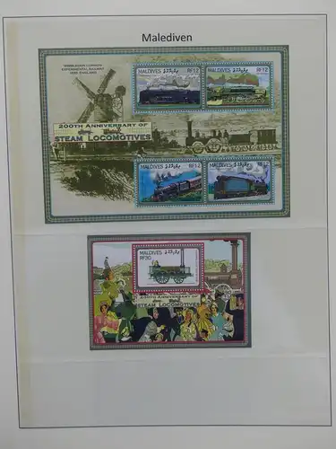 Motiv Eisenbahn-Briefmarken Sammlung im Sieger Vordruckalbum #LX206