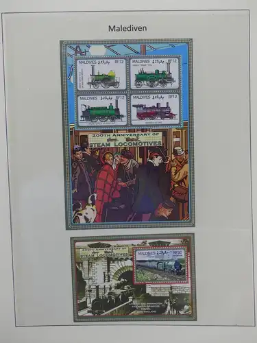 Motiv Eisenbahn-Briefmarken Sammlung im Sieger Vordruckalbum #LX206