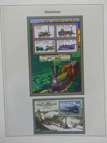 Motiv Eisenbahn-Briefmarken Sammlung im Sieger Vordruckalbum #LX206