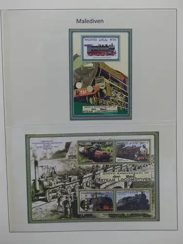 Motiv Eisenbahn-Briefmarken Sammlung im Sieger Vordruckalbum #LX206